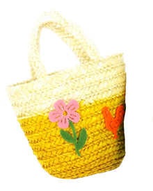 Yellow Woven Motif Easter Bag