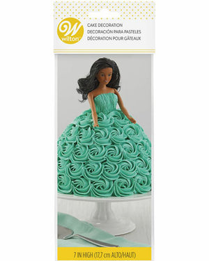 Teen Doll Pick Cake Topper with Black Hair