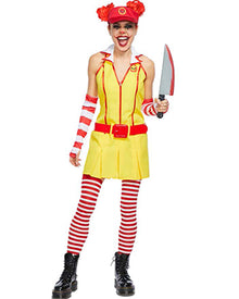 Evil Fast Food Clown Womens Halloween Costume