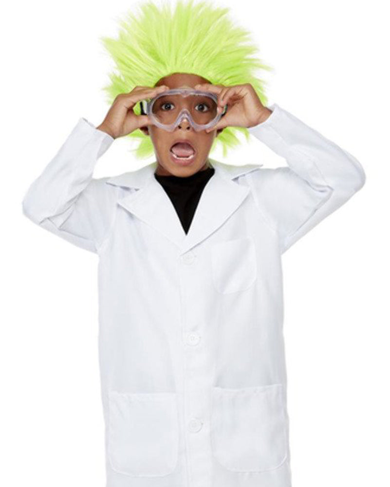 Explosive Scientist Green Kids Wig
