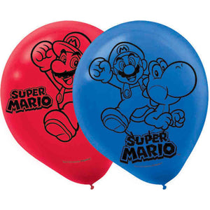 Super Mario Brothers Helium Quality Balloons 30cm Pack of 6