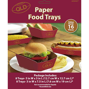 State of Origin Queensland Hot Dog and Meat Pie Trays Pack of 16