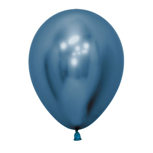 Sempertex 30cm Metallic Reflex Blue Latex Balloons 940 12PK Pack of 12