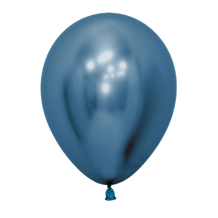 Sempertex 30cm Metallic Reflex Blue Latex Balloons 940 12PK Pack of 12