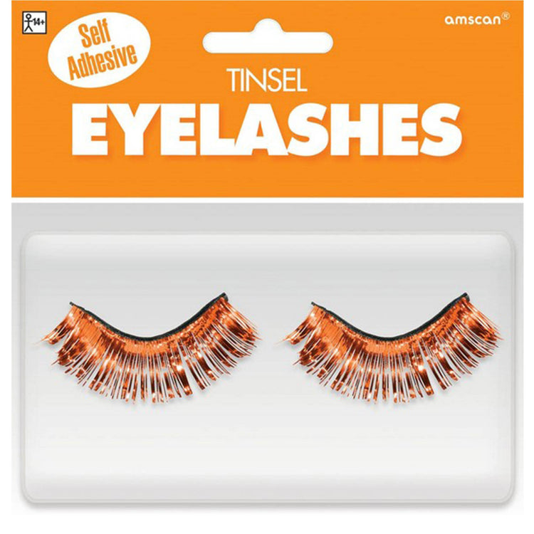 Team Spirit Orange Tinsel Eyelashes