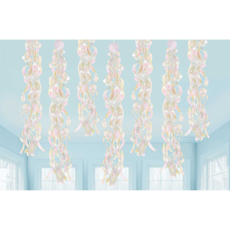 Luminous Birthday Iridescent Swirls Hanging Decorations Pack of 10