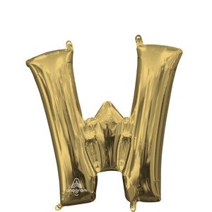 Letter W White Gold Balloon