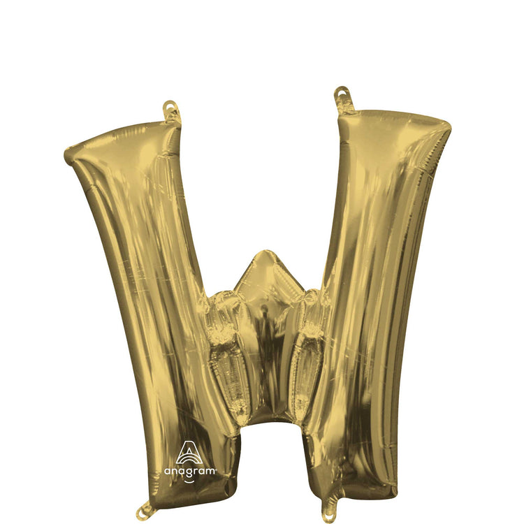 Letter W White Gold Balloon