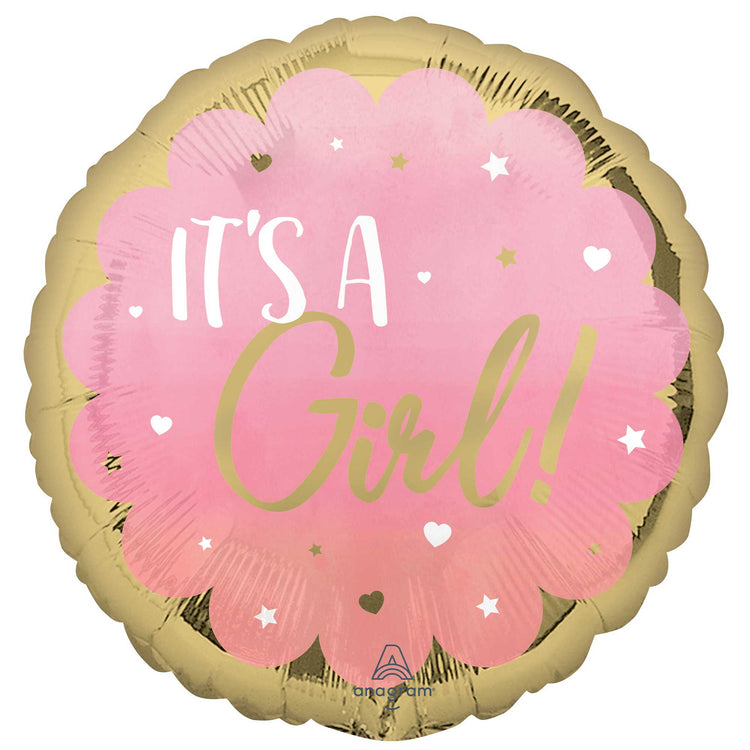 Jumbo HX Shape Its A Girl Pink Balloon