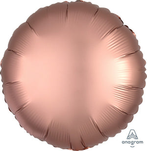 45cm Standard HX Satin Luxe Rose Copper Circle Balloon