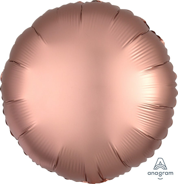 45cm Standard HX Satin Luxe Rose Copper Circle Balloon
