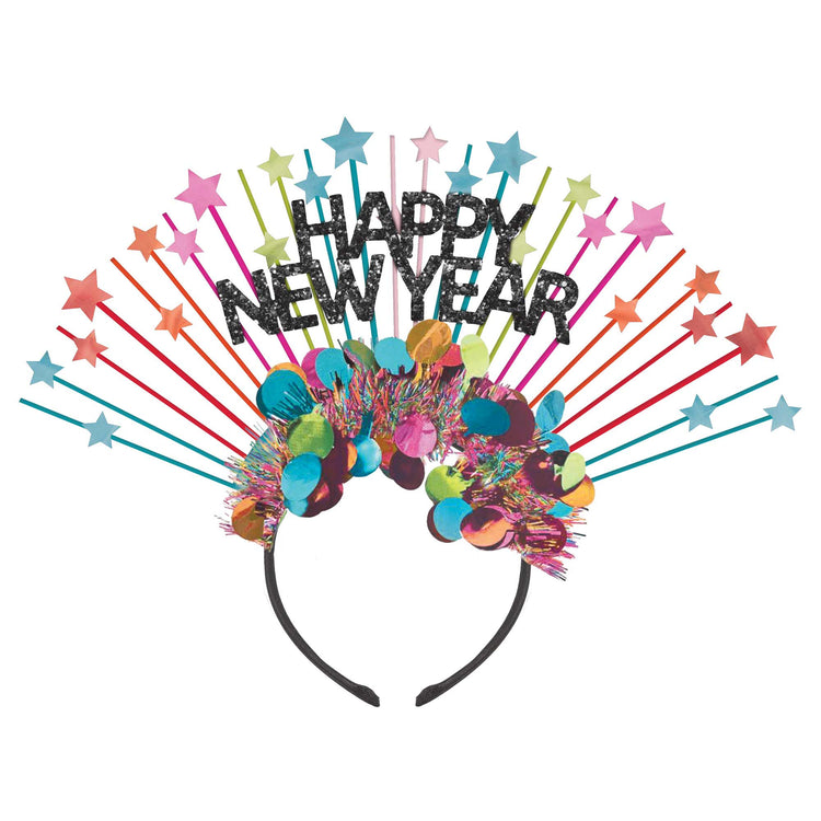 Happy New Year Colourful Confetti Spray Headband