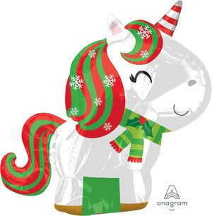 Junior Shape Christmas Unicorn Balloon