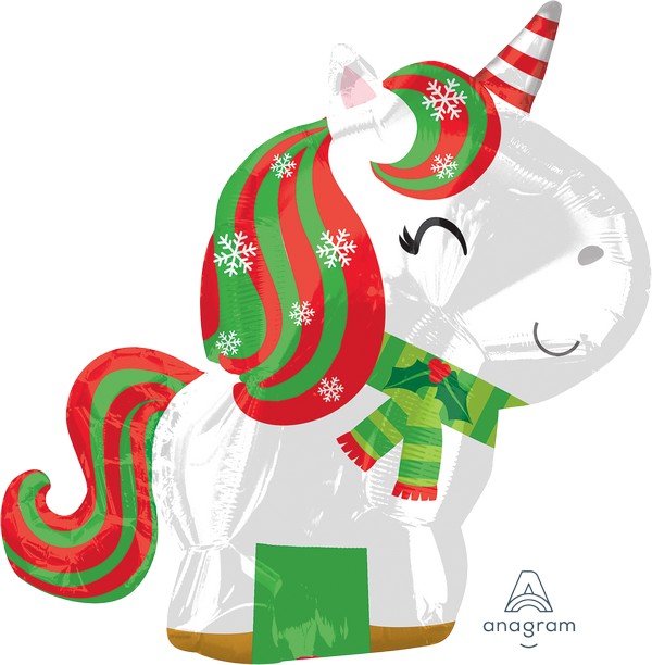 Junior Shape Christmas Unicorn Balloon