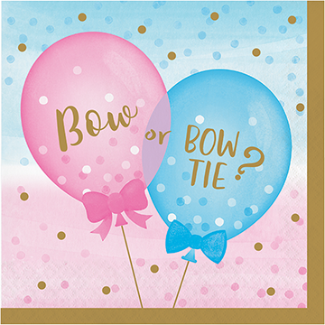 Gender Reveal Balloons Lunch Napkins Pack of 16