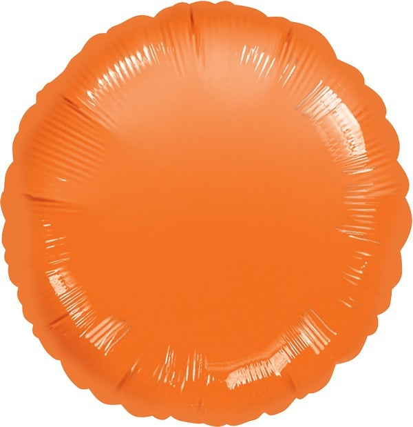 45cm Standard Circle HX Metallic Orange Balloon