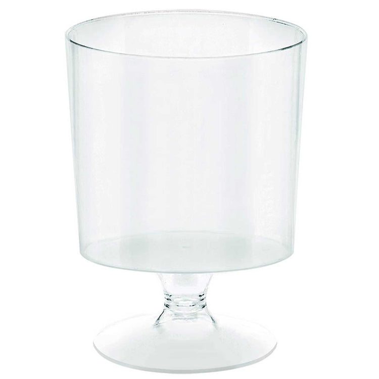 Christmas Mini Catering Pedestal Cups Clear Plastic 5oz/ 147ml Pack of 10