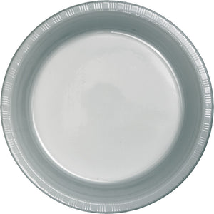 Shimmering Silver Round Paper Plate 22cm Pack of 24