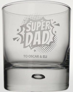 Super Dad Engraved Round 305ml Scotch Glass