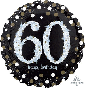 Jumbo Shape Holographic Sparkling Birthday 60 Balloon