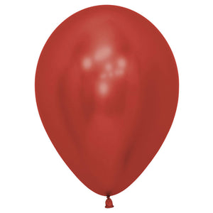 Sempertex 30cm Crystal Reflex Red Latex Balloons 915, 50PK Pack of 50