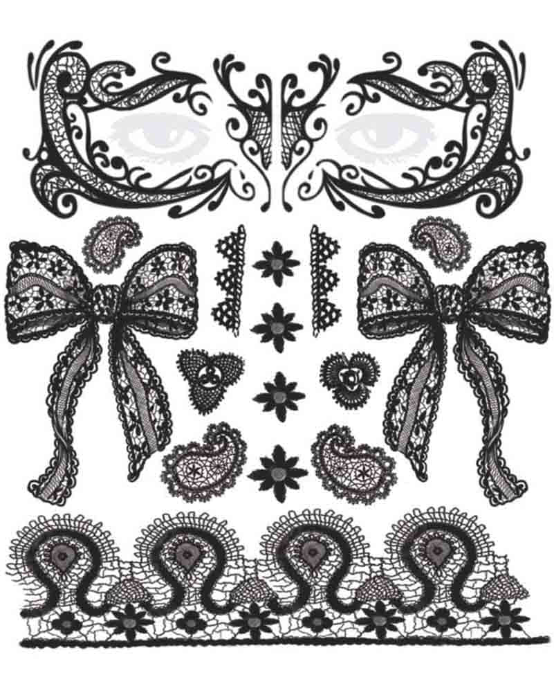 Lace Face Temporary Tattoo Face Set