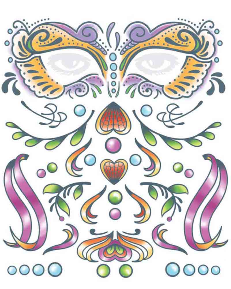 Carnivale Temporary Face Tattoo