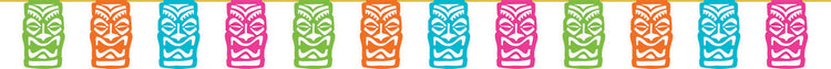 Summer Luau Tiki Paper Flag Banner