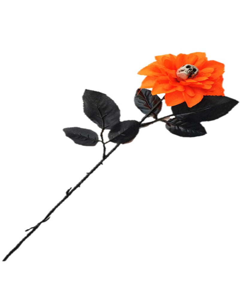 Orange Chrysanthemum with Skull Prop