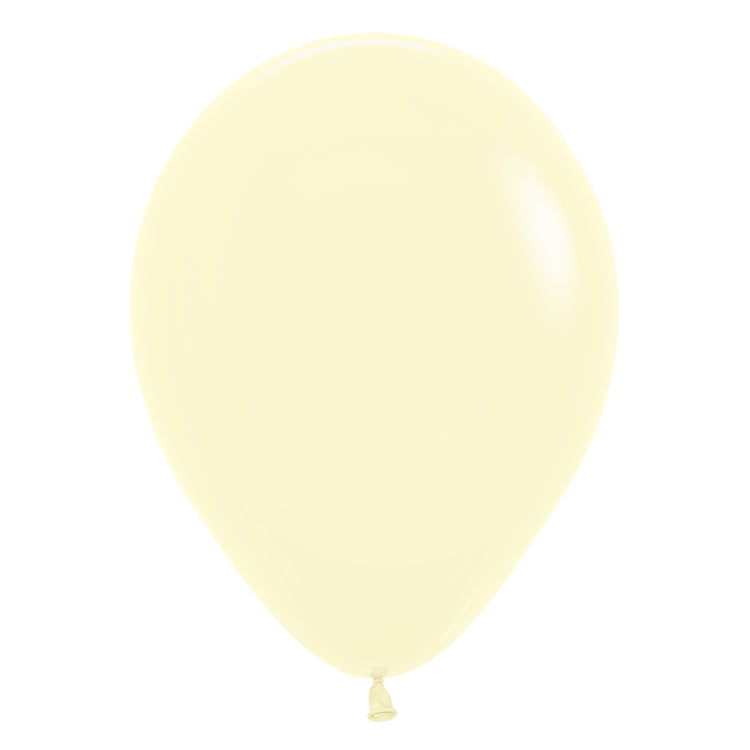 Sempertex 30cm Pastel Matte Yellow Latex Balloons 620, 100PK Pack of 100