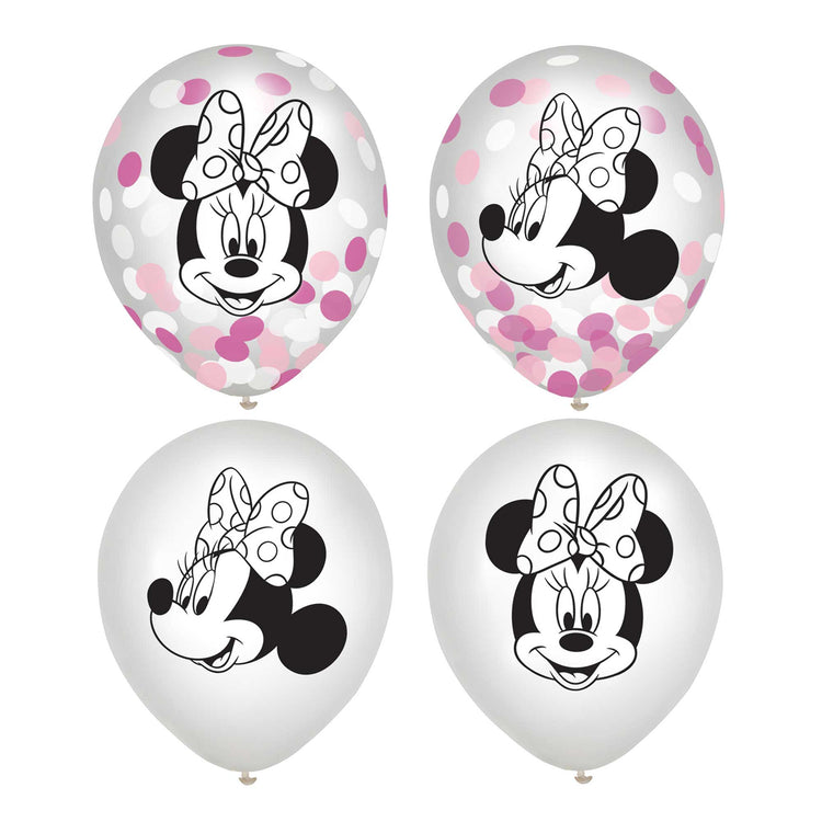 Minnie Mouse Forever 30cm Latex Balloons & Confetti Pack of 6