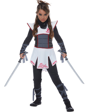 Fearless Ninja White Girls Costume