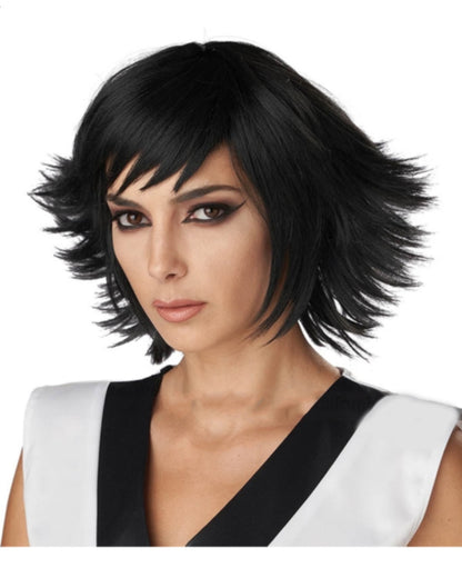 Feather Short Black Cosplay Wig