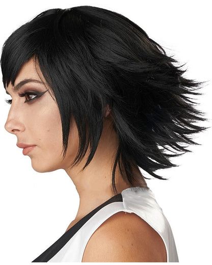 Feather Short Black Cosplay Wig