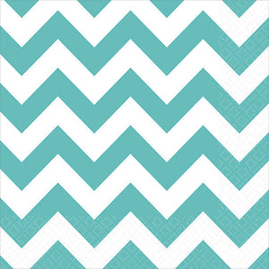 Robins Egg Blue Chevron Beverage Napkins Pack of 16