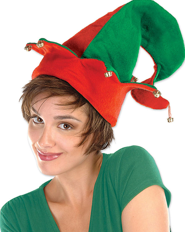 Christmas Felt Elf Hat with Bells
