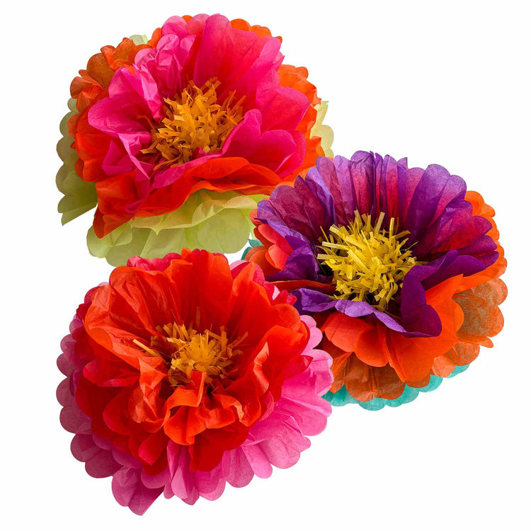Diwali Fluffy Flowers Table Decorations Pack of 3