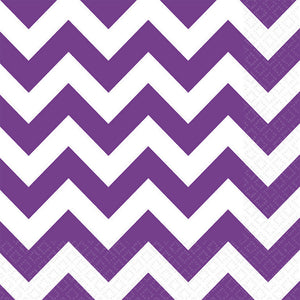 Chevron Lunch Napkins New Purple Pack of 16