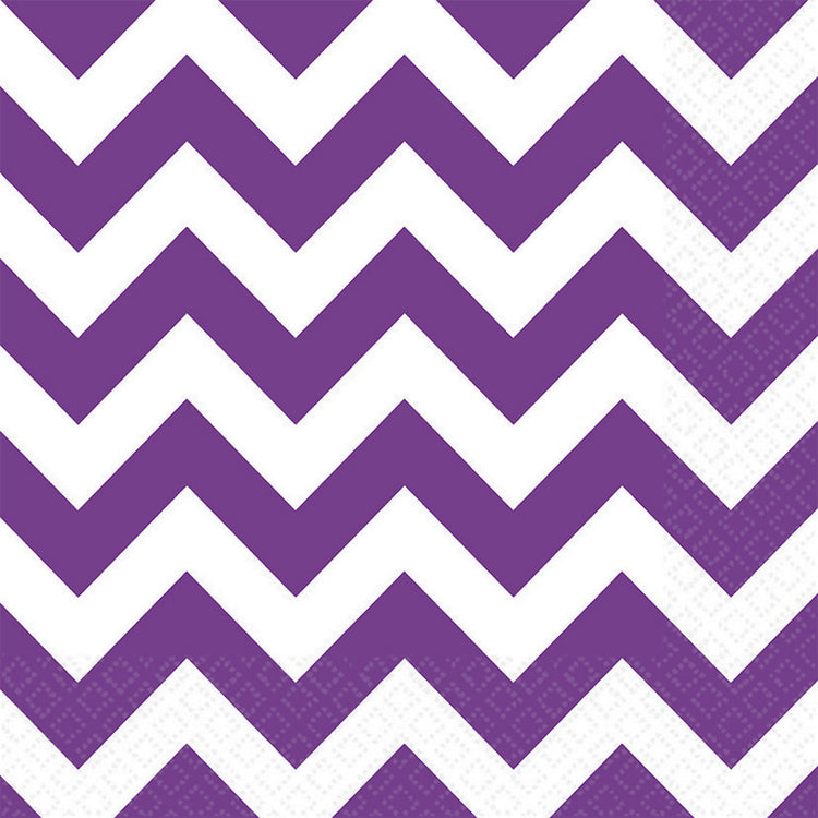 Chevron Lunch Napkins New Purple Pack of 16