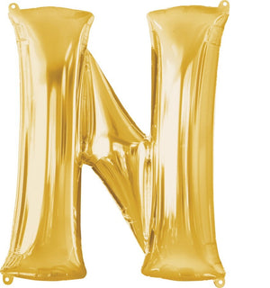 Gold Letter N Supershape 86cm Balloon