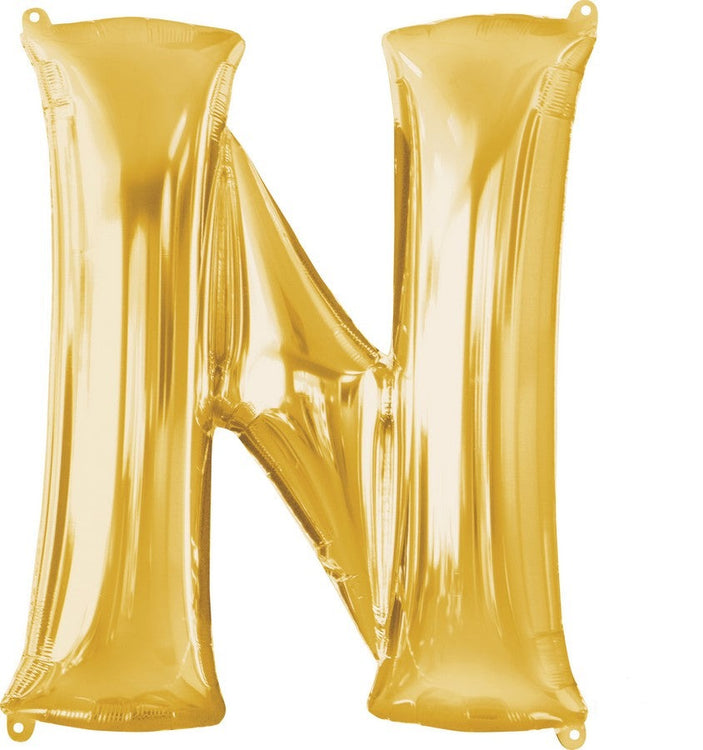 Gold Letter N Supershape 86cm Balloon