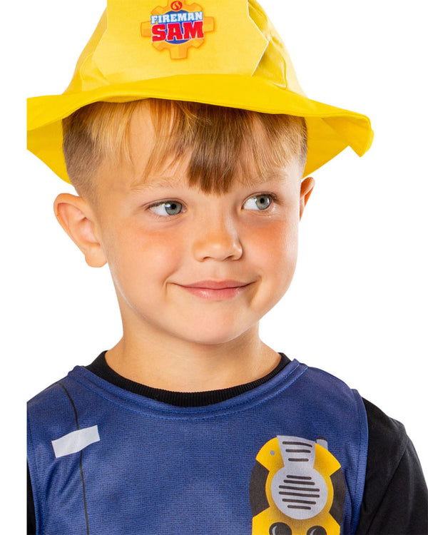 Fireman Sam Tabard Hat and 3D Cardboard Firetruck Set