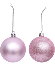 Flamingo Pink 6cm Christmas Baubles Pack of 8