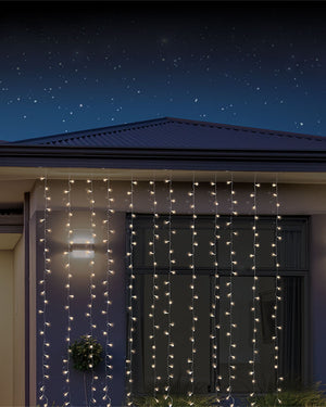 Flashing Warm LED Curtain Christmas Lights 1.8m