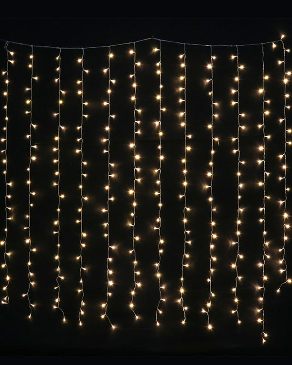 Flashing Warm LED Curtain Christmas Lights 1.8m