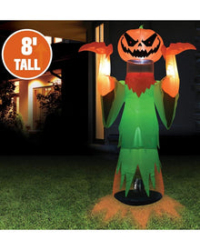 Floating Head Pumpkin Wizard Lawn Halloween Inflatable 2.4m