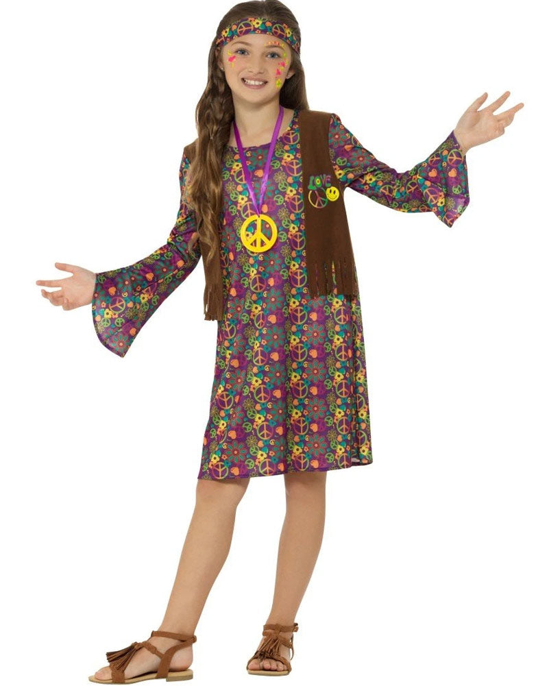 60s Flower Hippie Girls Costume