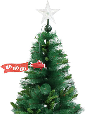 Christmas Flying Santa Aeroplane Tree Topper