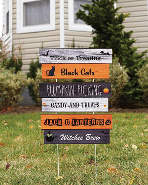 Friendly Halloween Greeting Sign Stake or Hanging Decoration 57cm