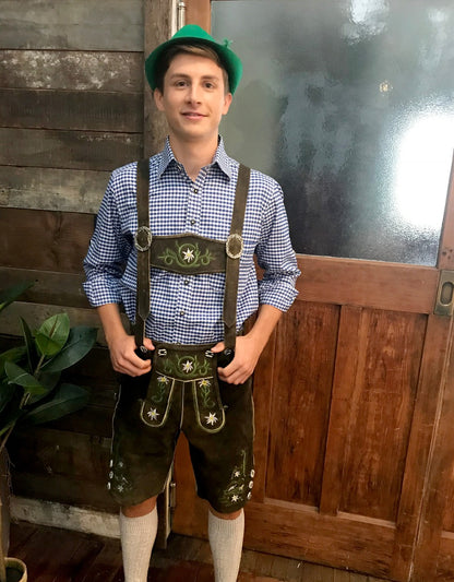 Fritz Authentic Leather Plus Size Lederhosen Mens Costume